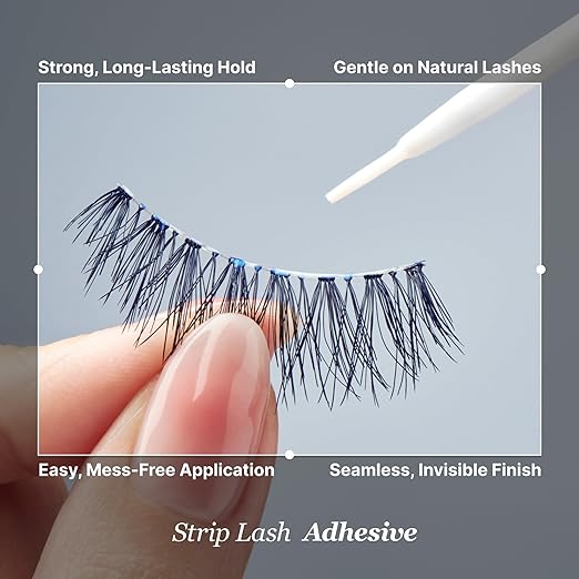 Kiss Lash Adhesive, Lash Glue, 24hr Strip Eyelash Adhesive, Clear, Includes Lash Adhesive, Long Lasting Wear, Can Be Used with Strip Lashes and Lash Clusters