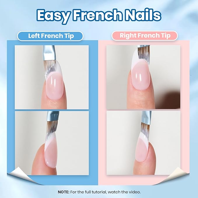 Beetles Nail Art Brush 1Pcs French Tip Oblique Head Gel Nail Art Design Pen Painting Tools Fingernail Brush Nails Cleaning Brushes Nails Salon Diy at Home