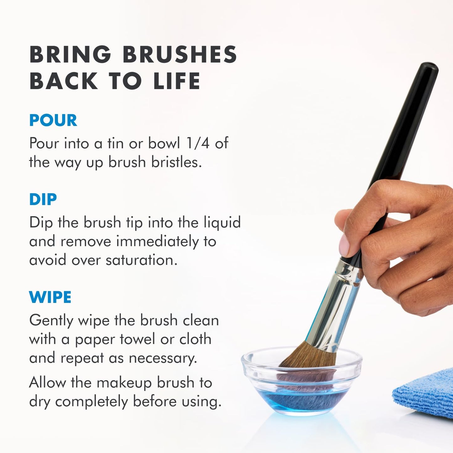Cinema Secrets Original Blue Vanilla Makeup Brush Cleaner Solution - Professional Cleanser for Makeup Brushes - Quick-Drying, Rinse-Free Formula - Removes Stubborn Waterproof Make Up (8 fl oz)