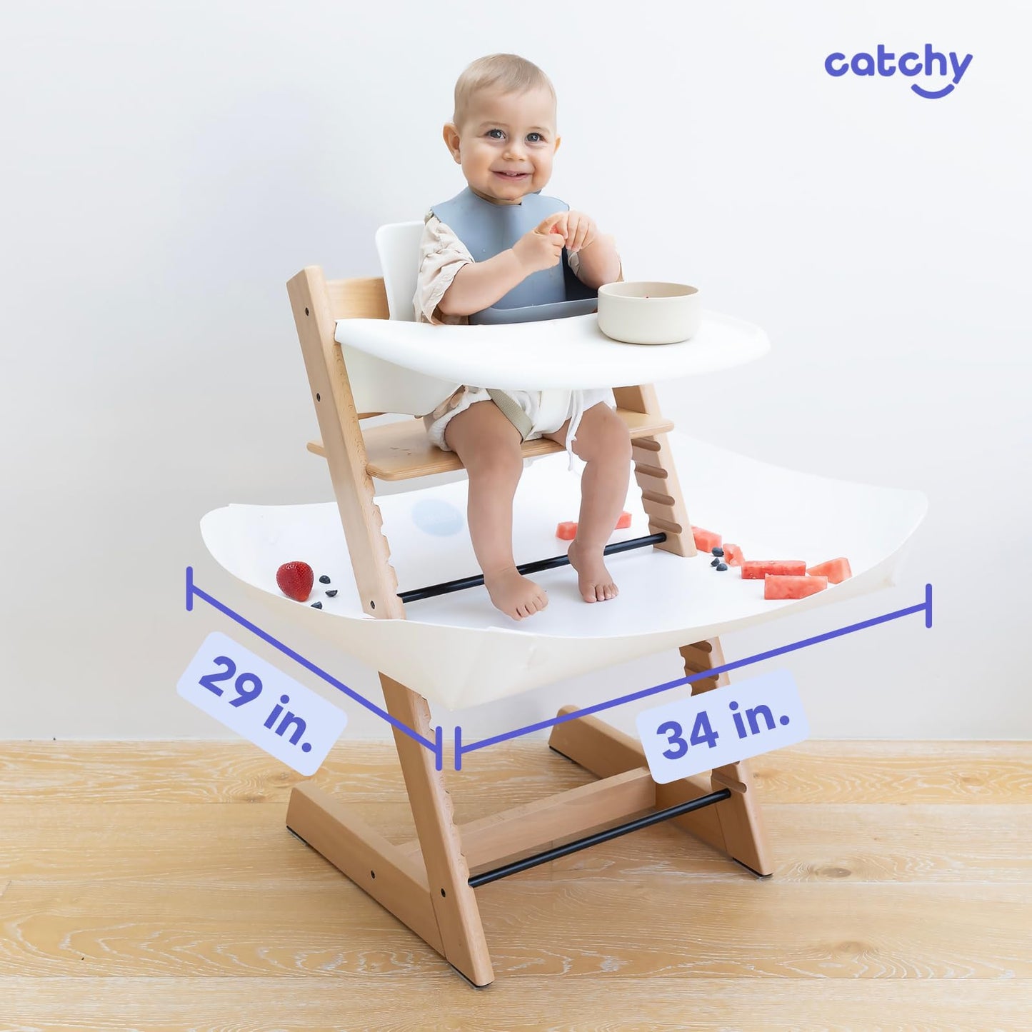 CATCHY - Food Catcher - Compatible with Evenflo 4-in-1 Eat & Grow High Chair + 11 Other High Chairs - Highchair Sold Separately - Baby & Toddler Food & Mess Catcher - Under High Chair Accessory