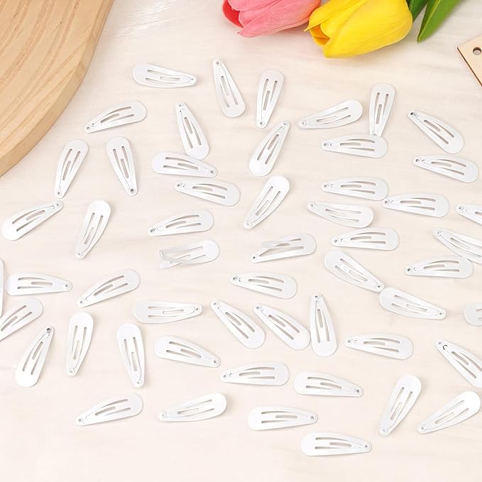 1Inch White Snap Hair Clips, 60Pcs Small Hair Clips for Little Girls, Baby Infant 3cm Candy Color Barrettes for Toddlers Hair Accessories