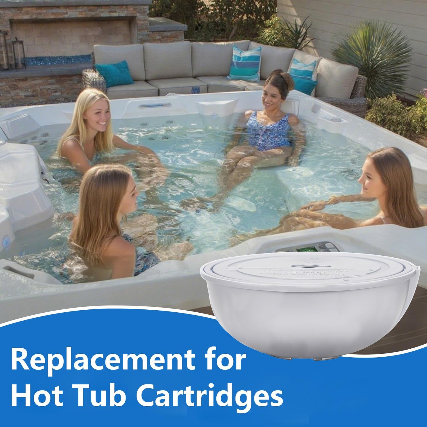 Hot Tub Cartridge Compatible with Frog Ease Floating System Replacement for SPA Cartridges, Up to 600 Gallons, 3Pack