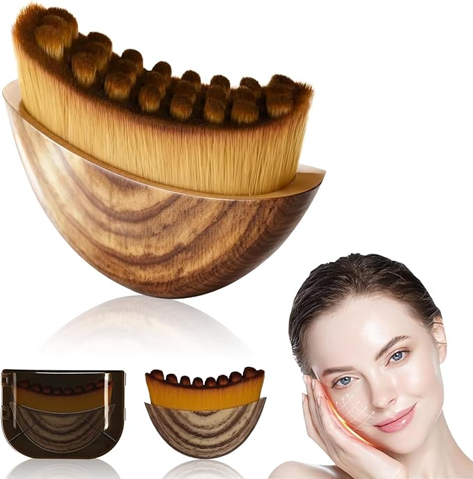 Lymphatic Contour Face Brush – Facial Lymphatic Drainage Massager with Ultra-Soft Bristles, Ergonomic Design for Precise Skin Contact, Reduces Puffiness & Relieves Facial Tension