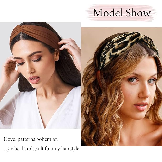 Kachanaa 12 Pack Headbands for Women,Elastic Headbands Non Slip Workout Yoga Sport Hair Bands for Women’s Hair Accessories