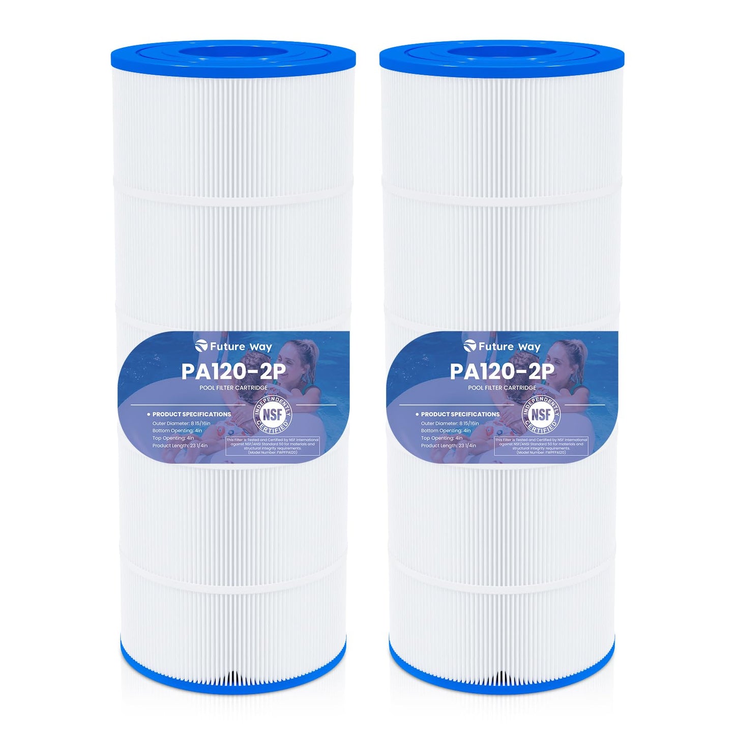 Future Way C1200 Pool Filter Cartridge Replacement for Hayward Star Clear Plus C1200, Replace Pleatco PA120, Hayward CX1200RE, Unicel C-8412, 120 sq.ft, 2 Pack