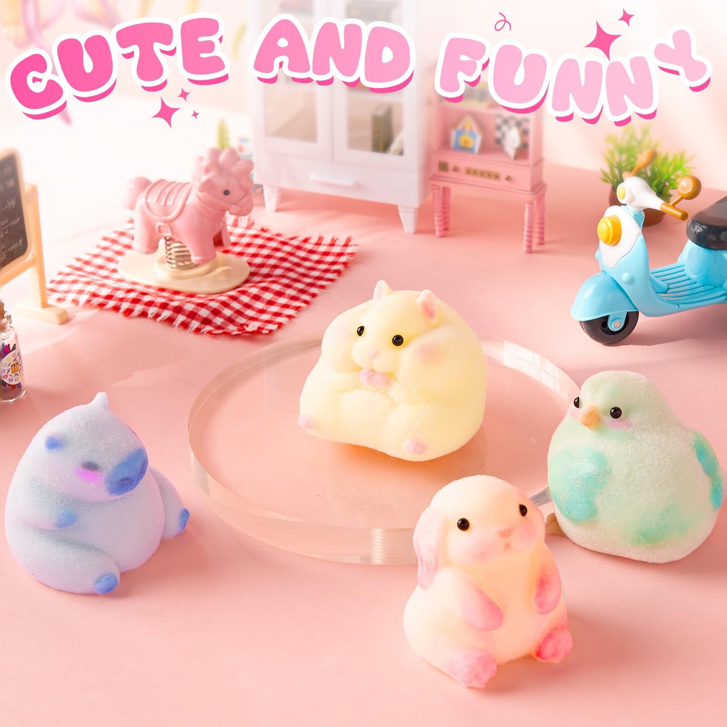 LET'S RESIN Flex Rubber for Taba Squishy Kit, All-in-one Beginner Kit for Squishy Maker, with 16oz Silicone Gel, Hamster/Capybara/Rabbit/Chick Silicone Molds, Color Paste, Flocking Powder, Ideal Gifts
