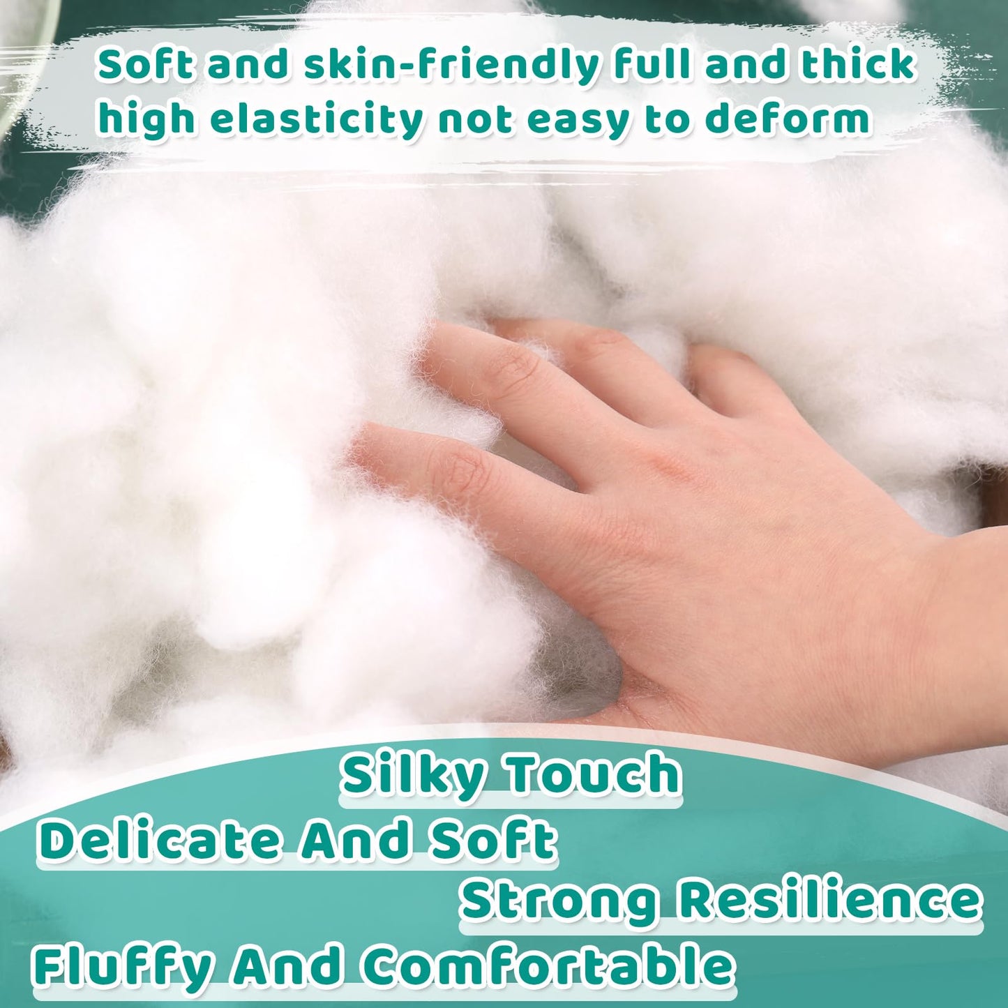 LOKUNN 31.7oz/900g Polyester Fiber Fill, (2.12oz~3.97lb) Stuffing Pillow Filling Stuffing Cushion Filling, Batting High Resilience Fill Fiber for Stuffed Animals/DIY Crafts (White)