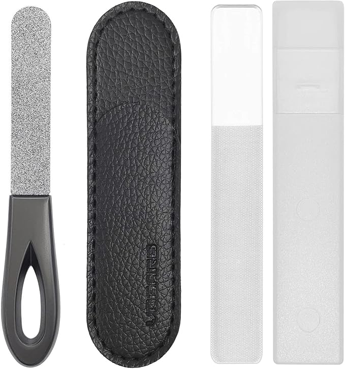 Toenail File for Thick Toenails, 3.6 Inch Finger Nail Files for Natural Nails, Double Sided 180 Diamond Grits Emery Boards, Men Woman Salon Home Travel (1 PACK-BF01)