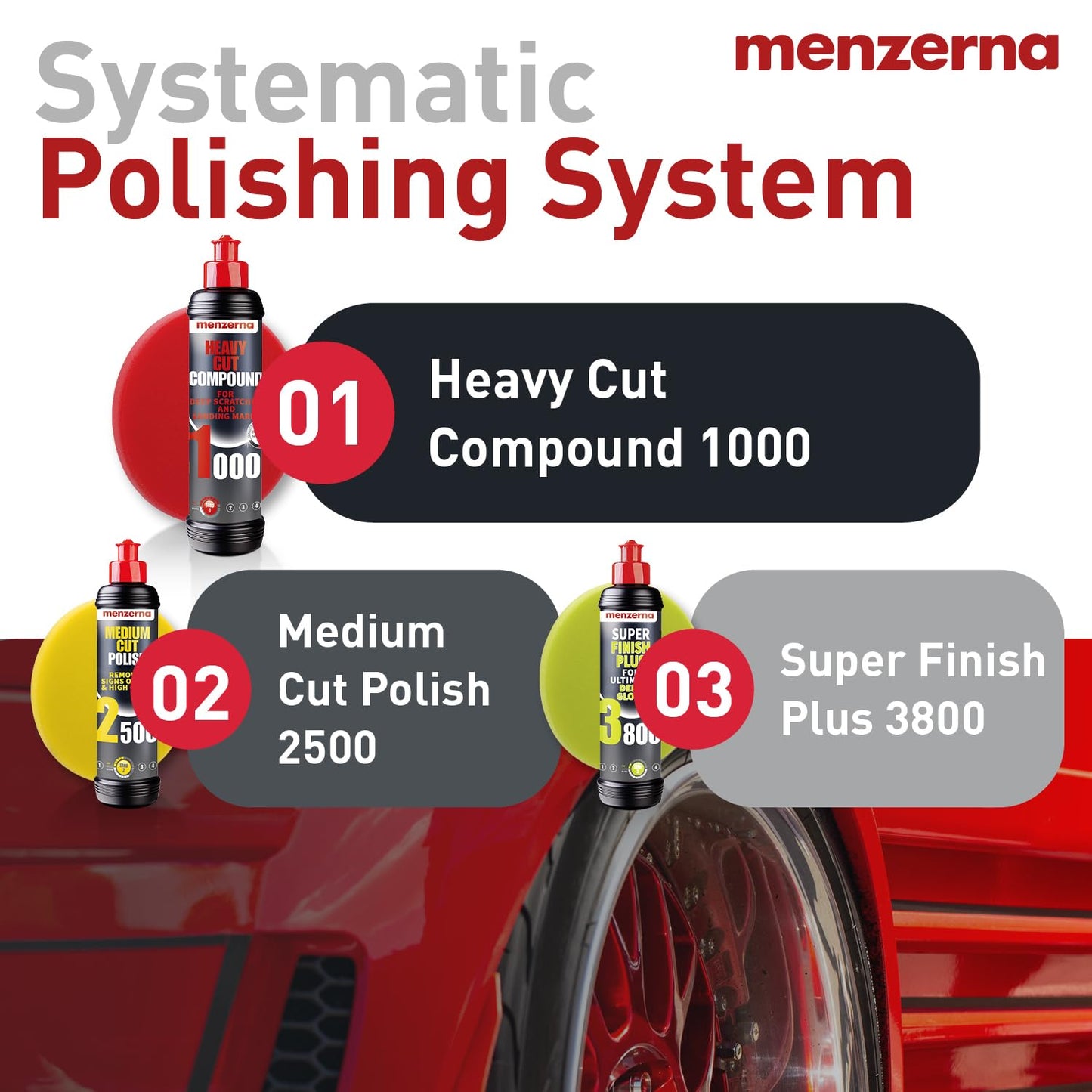 menzerna Heavy Cut Compound 1000" I Abrasive Polishing Compound for Deep Scratches, Sanding Marks, Swirls & Holograms I Buffing and Polishing Compound for Scratch Repair I Silicone Free I 16 fl oz.
