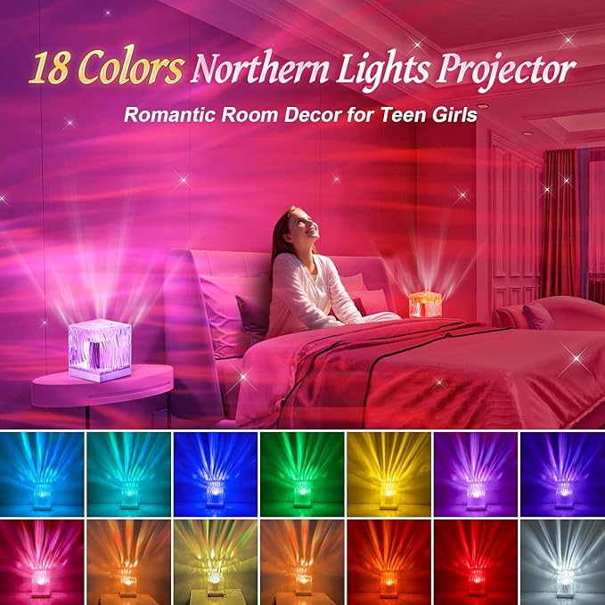Birthday Gifts for Women Gifts for Teenage Girls Boy Northern Lights Projector,18-Color Valentines Day Gifts for Her Teen Girl Gifts Trendy Stuff,Galaxy Projector for Bedroom Cute Room Decor Aesthetic