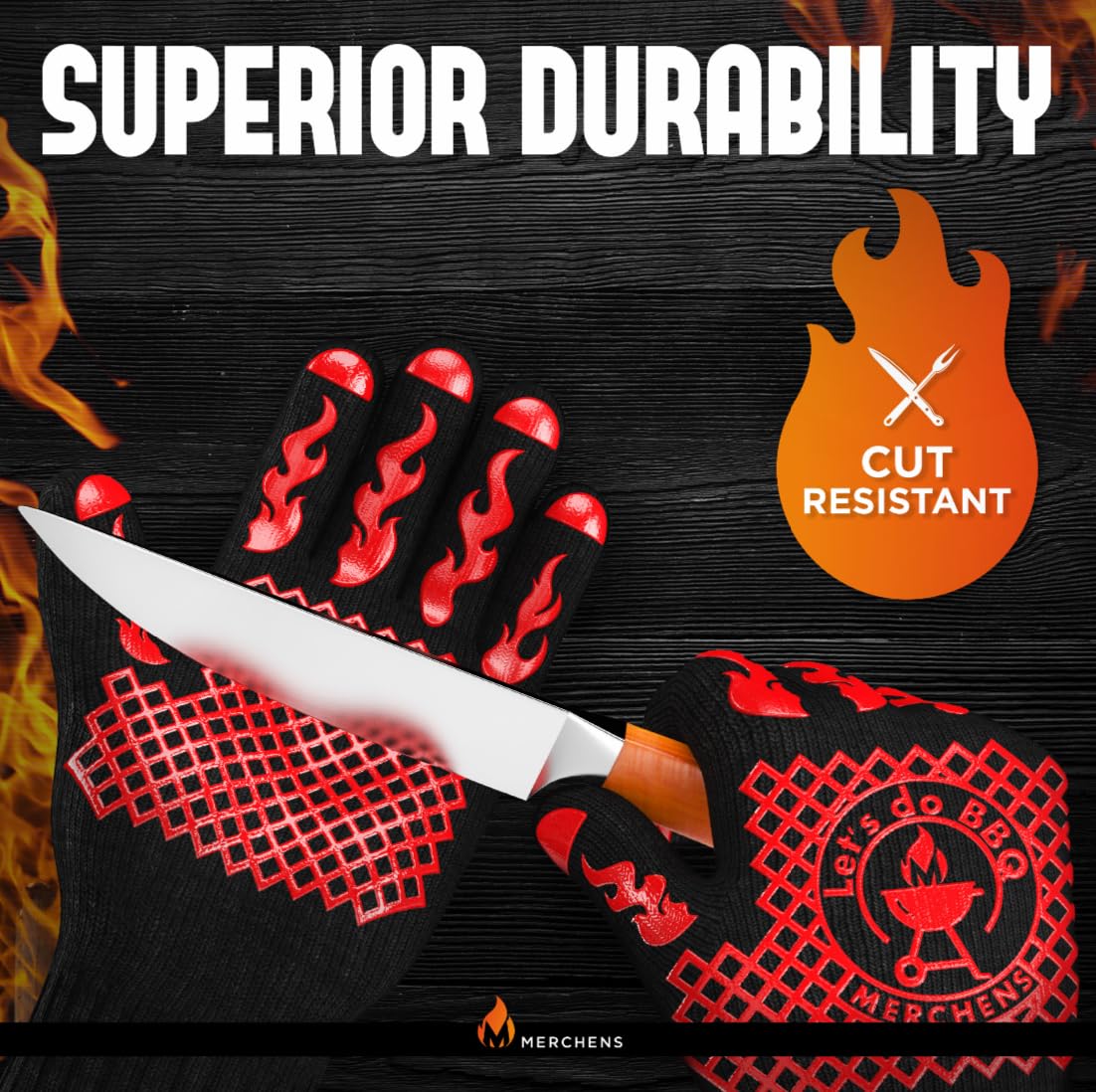 BBQ Grill & Oven Gloves 1472°F Heat Resistant – Fireproof, Non-Slip Silicone Mitts for Grilling, Smoking & Baking – Extra-Long Protection – Includes Storage Case & Luxury Gift Box | Pro Series