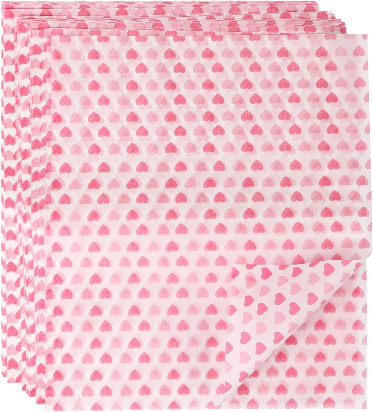 MIDELONG 50PCS Wax Paper Sheets Food Wrapping Paper Greaseproof Waterproof Dry Waxed Deli Wraps Paper Sheets Non-Stick Liners Tissue for Bread Sandwich Burger,Heart Love Style