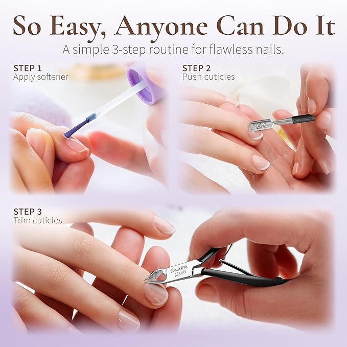 Professional Cuticle Cutter & Pusher Trimmer Manicure Tools with Double Spring – Perfect Nail Care Tool for Manicure & Pedicure Beauty at Home/Spa/Saloon