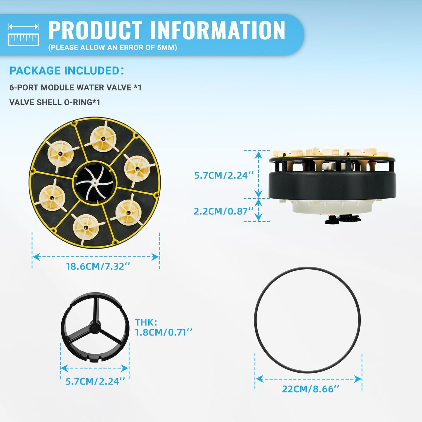 VORGENS 6 Port Module Fit for Paramount PCC2000 6-port Gear Water Valve Module - Fit for Paramount Pop up 6-port Module 004302440800 004-302-4408-00 6-port In-floor Pool Module w/ 1 Year Warranty!