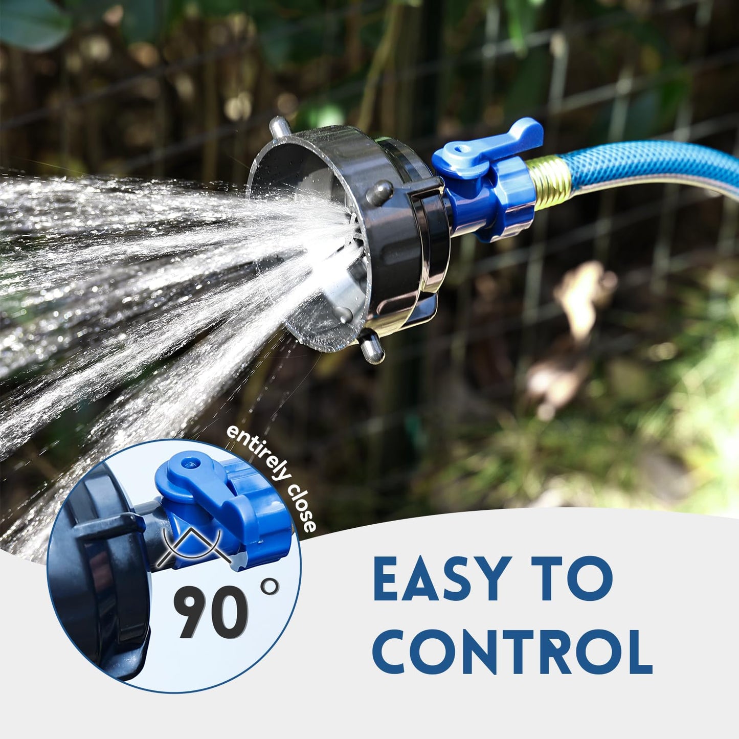 DUMPMAN RV Sewer Hose Rinse Kit, 10-Ft Gray/Black Water Hose, 6-way Blaster Rinse Cap with Control Valve
