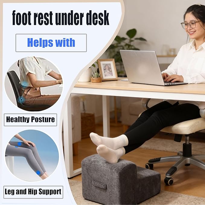 Foot Rest for Under Desk At Work.Ergonomic Foot Rest for Under Desk At Work,Rest for Under Desk Office & Home,Footstool Leg Elevation