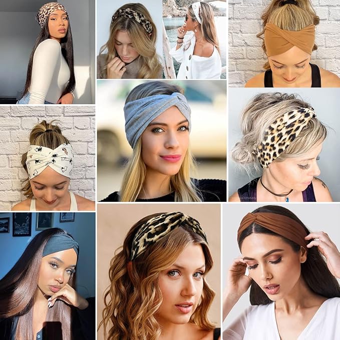 Kachanaa 12 Pack Headbands for Women, Elastic Wide Headbands Non Slip Workout Yoga Sport Hair Bands for Women’s Hair Accessories