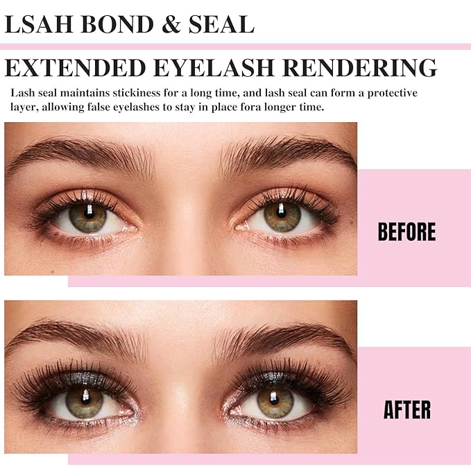 Mayhug Lash Bond and Seal with Lash Glue Remover and Tweezers for Lash Extension Clusters Fast Removal, Waterproof Eyeash Glue Lash Extension Remover Lash Applicator Tools for Beginners
