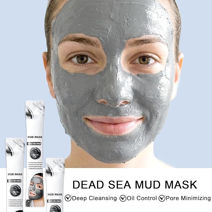 30P Clay Mask for Face Set with Silicone Face Mask Brush,Includes Vitamin C Clay Mask,Cucumber Clay Mask,Dead Sea Mud Mask,Pore Cleansing Face Mask Set,Mask Skincare for Men & Women
