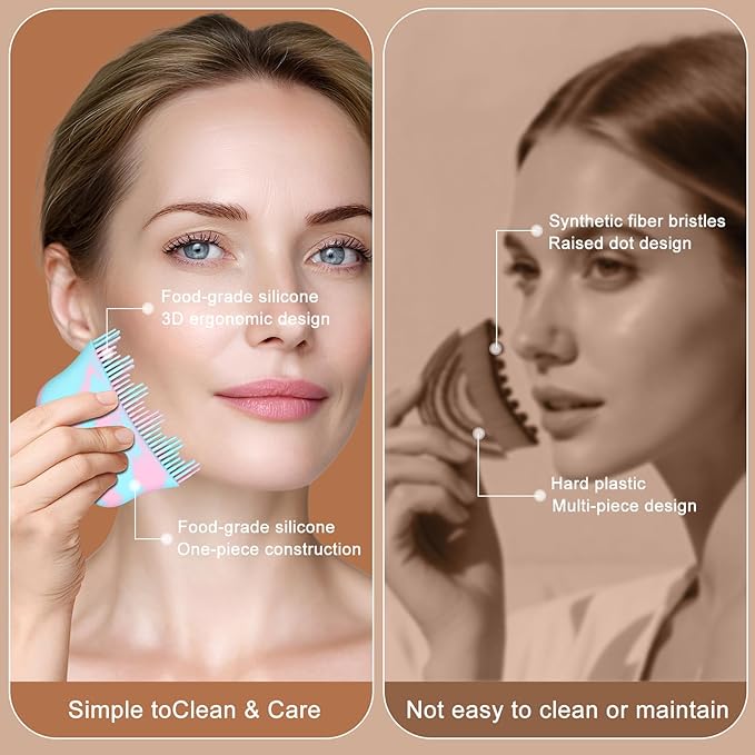 Lymphatic Contour Face Brush, 2026 New Silicone Lymphatic Drainage Massager, Dry Brush Alternative to Gua Sha for Face and Body