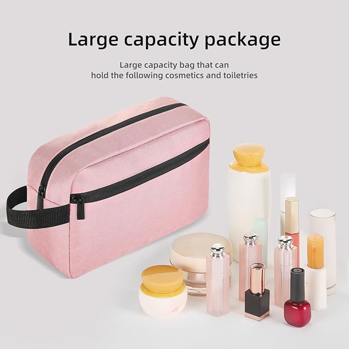 Travel Toiletry bag Toiletry bag for women men Hanging Cosmetic bag Travel accessories for Women Men (Pink)