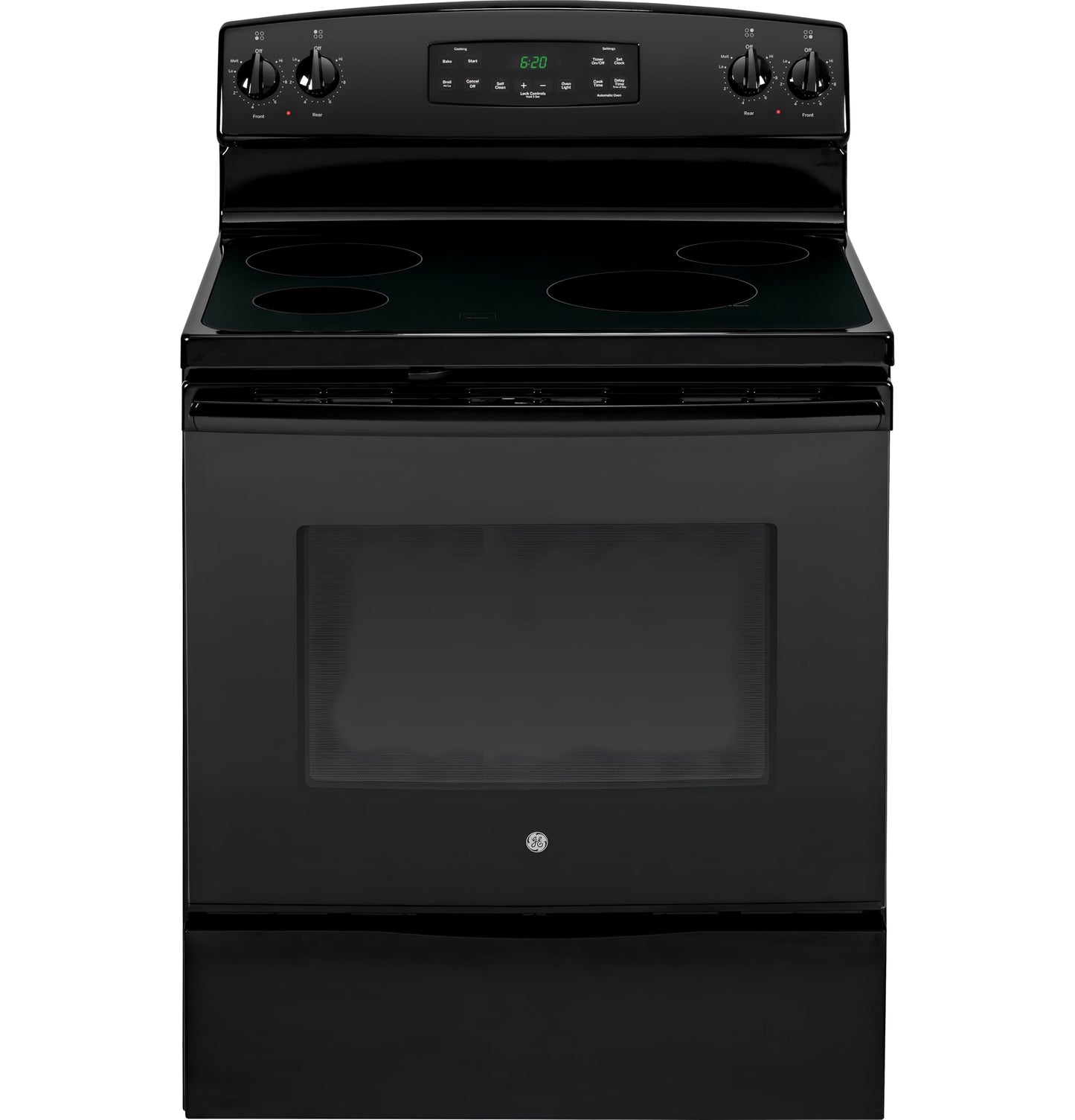 GE 30 in. 4 Burner Element Free-Standing Electric Range in Black