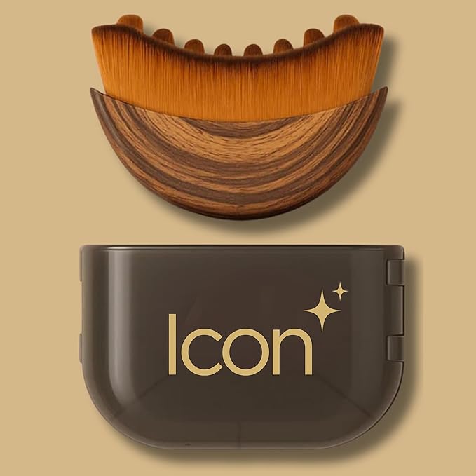 ICON Lymphatic Contour Brush for Face, Face Sculpting Tool for Lymphatic Drainage, Ultra Soft Bristles, Dry Brush, Helps Reduce Look of Puffiness (1 Pack)