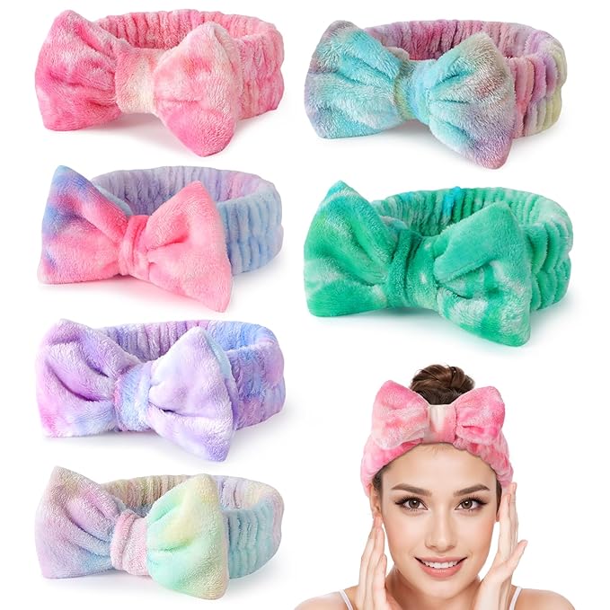 LADES Soft Skincare Headband – Adjustable, Comfortable & Stretchy Fabric, Cute Patterns for Makeup, Facial – Non-Slip, Headband for Hair Control