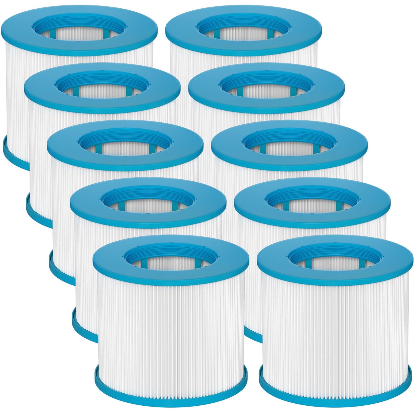 Slamate Hot Tub Filter Replacement Cartridges Compatible with All RELXTIME Hot Tub, ALEKO Hot Tub, Wejoy Hot Tub Aquaspa, Spa Filters for Hot Tub Screw On, Pack of 10