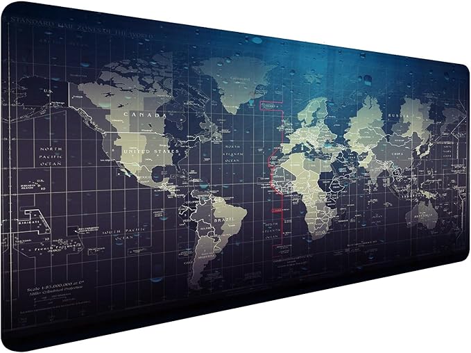 World Map Mouse Pad 31.5x15.7inch, Map of The World Mouse Pads for Wireless Mouse Computers Laptop Desk Accessories