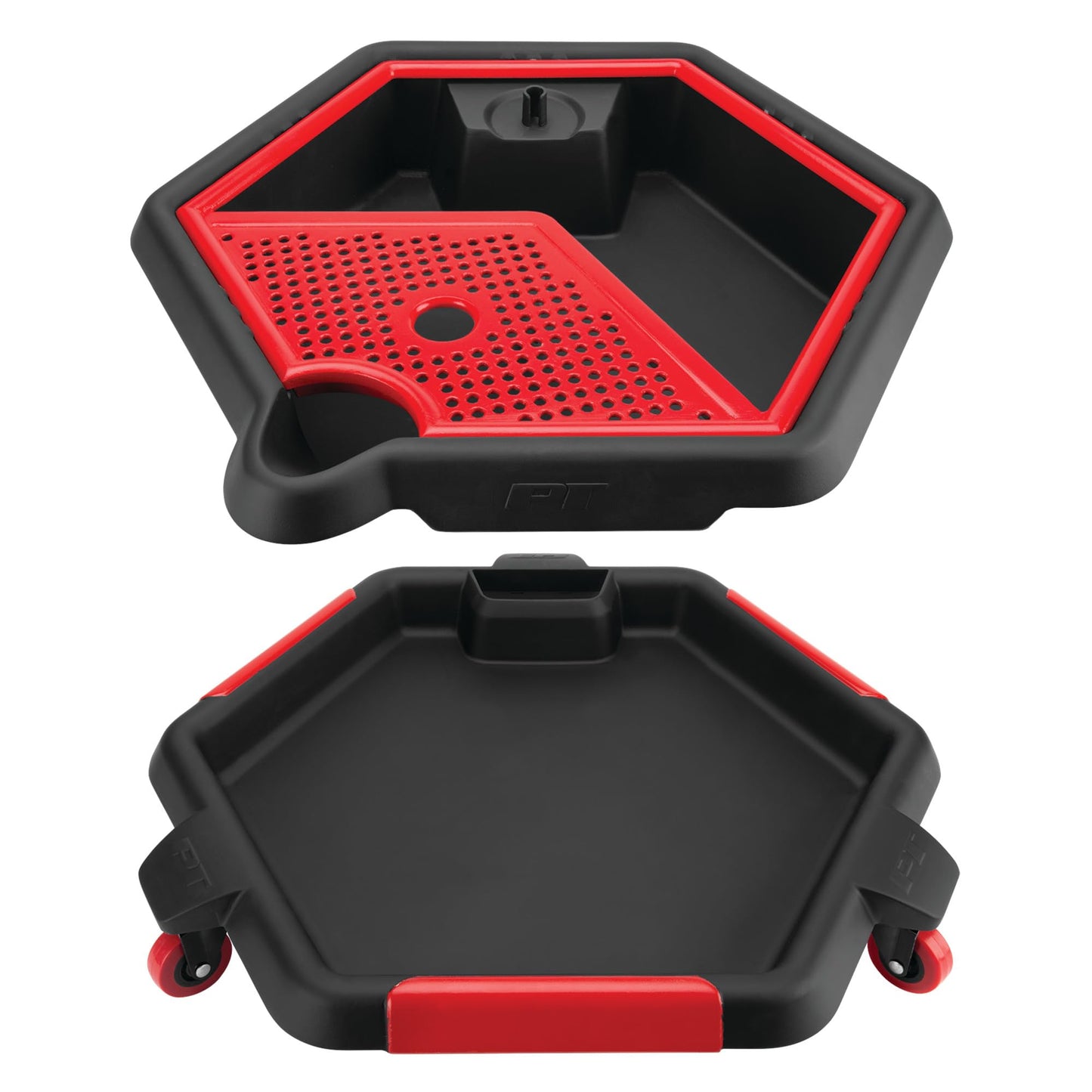 Performance Tool W4074 2 in 1 Drain Pan and Tool Caddy - Conveniently Collects Oil and Organizes Tools for Automotive Repairs