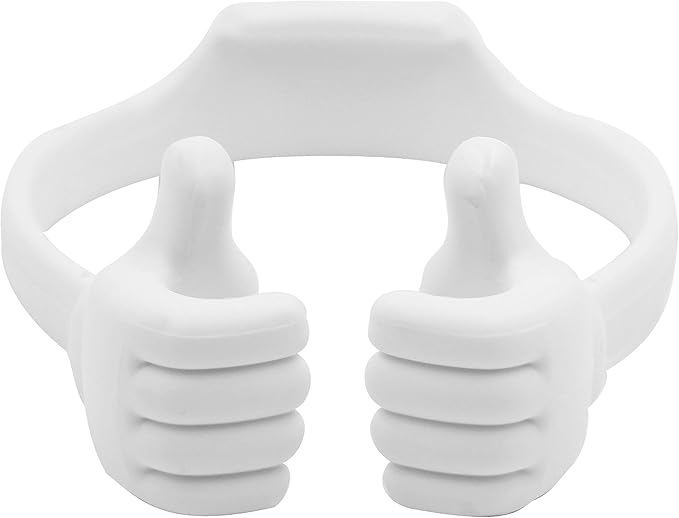 Honsky Cell Phone Stand Holder, Thumbs Up Lazy Phone Stand, Universal Adjustable Flexible, Cute Perfect Valentine's Day Gifts for Him/Her,Gifts for Couples, Compatible with Cell Phones & Tablets,White