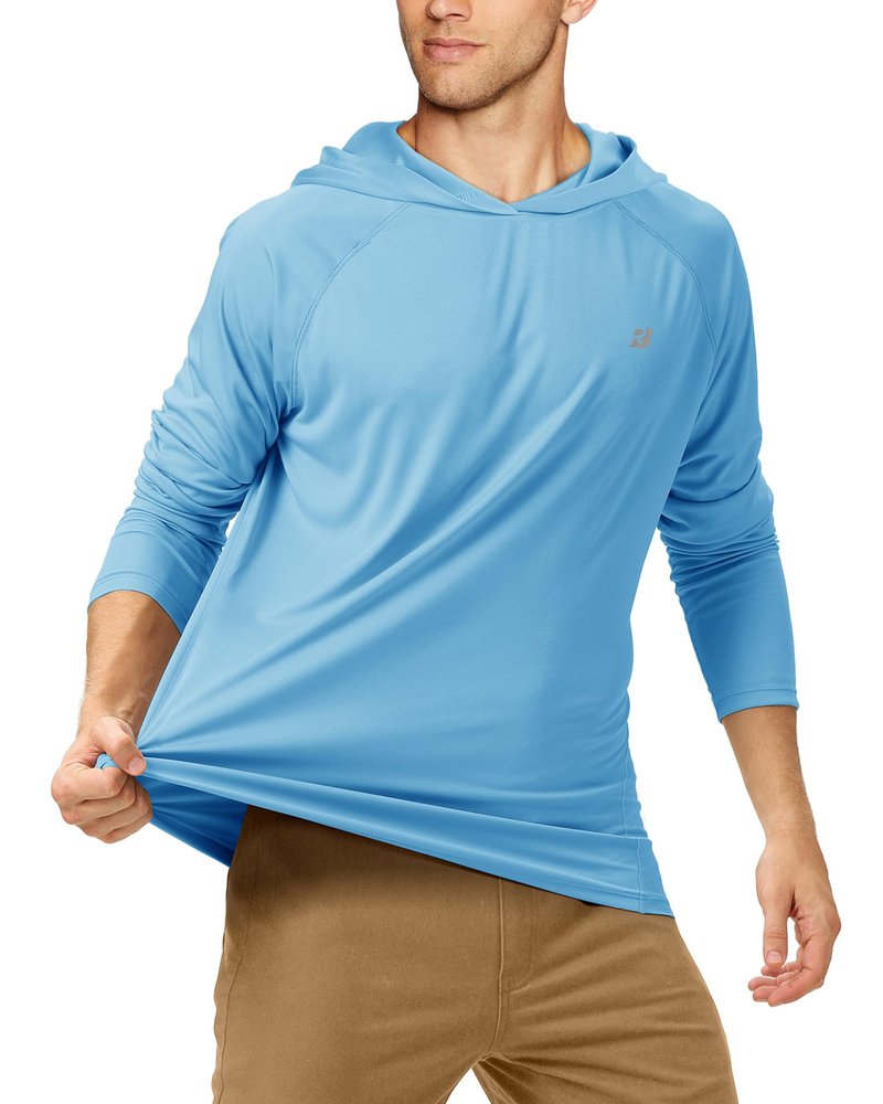 Roadbox UPF 50+ Fishing Shirts for Men Long Sleeve Sun Protection Lightweight Outdoor UV Hiking Shirts