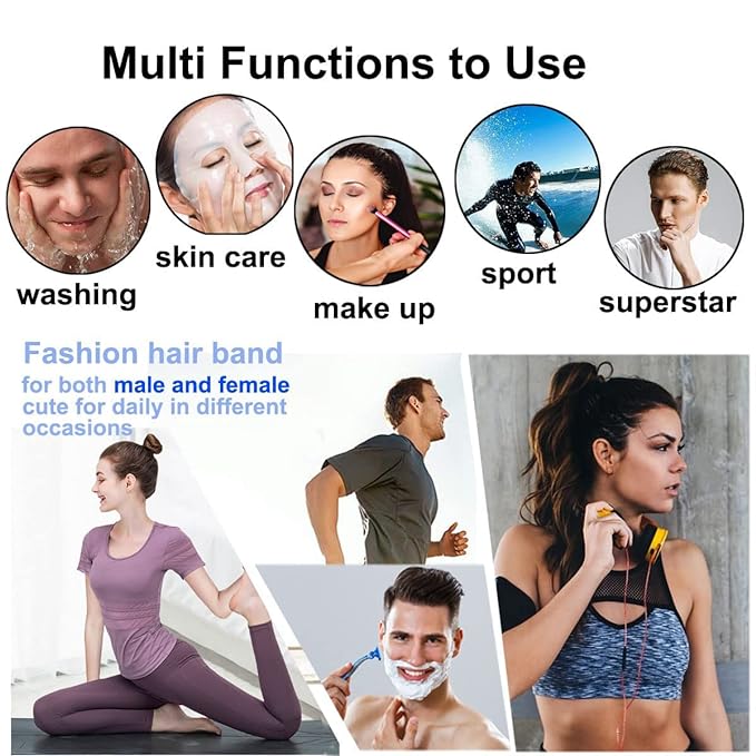 Metal Headbands for Men Fashion Headband for Women, Unisex Wavy Hair Bands Outdoor Sports Head Bands Simple Elastic Non-Slip Hair Accessories (6 Pack)