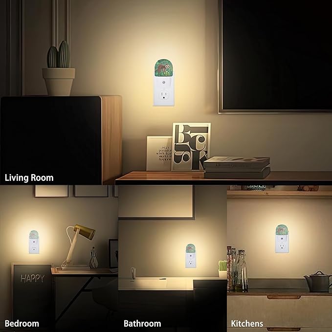 Axxitude Cute Sleeping Koala Forest Night Lights Plug into Wall for Girls Boys Room,Night Light LED Lamp Dusk to Dawn Sensor Round Lamp for Bedroom Bathroom Hallway Home Wall Decor Nightlight