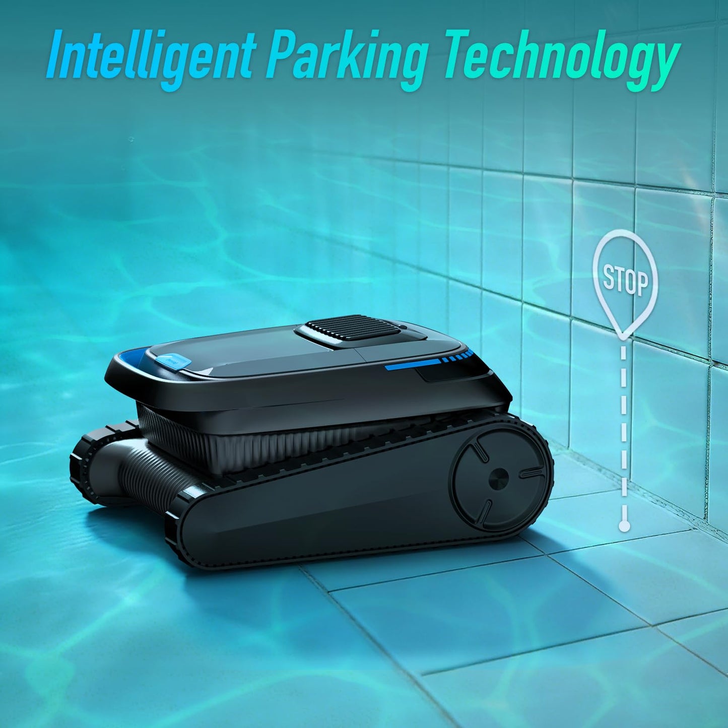 AIRROBO Cordless Robotic Pool Cleaner for Inground & Above Ground Pools, Smart Zigzag Navigation, Floor, Wall & Waterline Cleaning, 5000 GPH