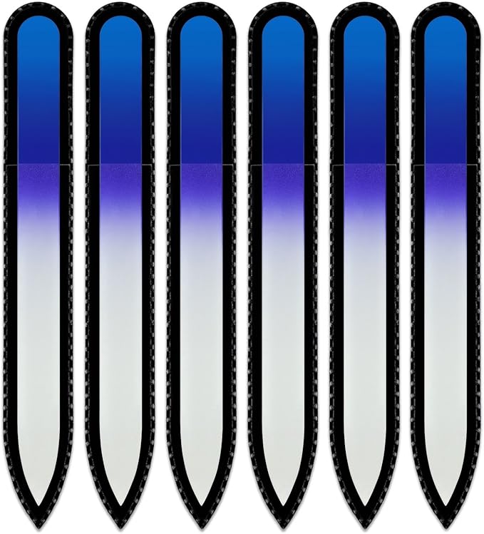 Mont Bleu Rainbow Crystal Nail File in Black Pouch - Czech Tempered Glass - Handmade in Bohemia (Czech Republic)