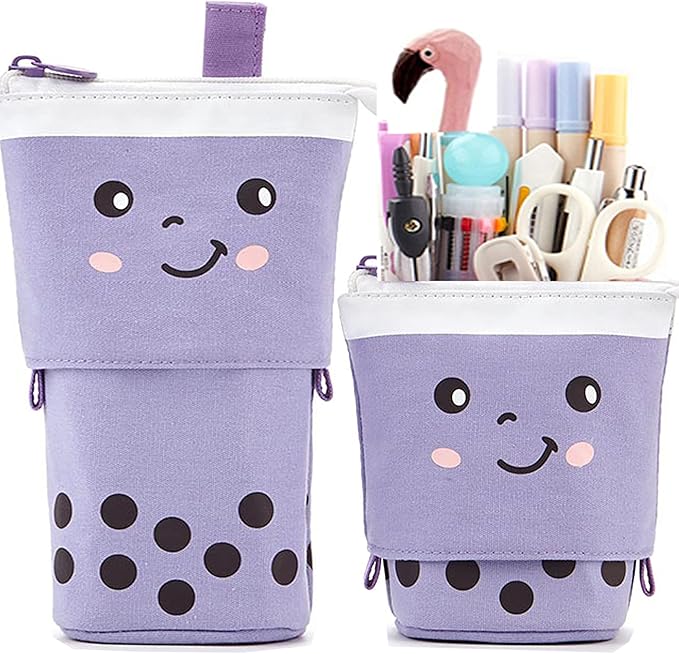 Telescopic Pencil Bag Pen Holder Pop Up Stationery Case, Stand-up Retractable Transformer Bag Standing Organizer, Great for Christmas Holiday New Year Office Bag