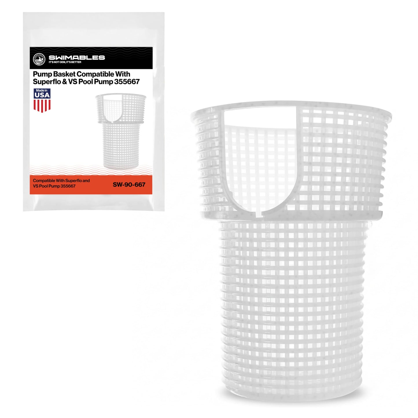 Swimables Pump Basket Compatible With Superflo and VS Pool Pump 355667 | Pro Grade for Pentair Filter | Small & Large Debris | Made in USA