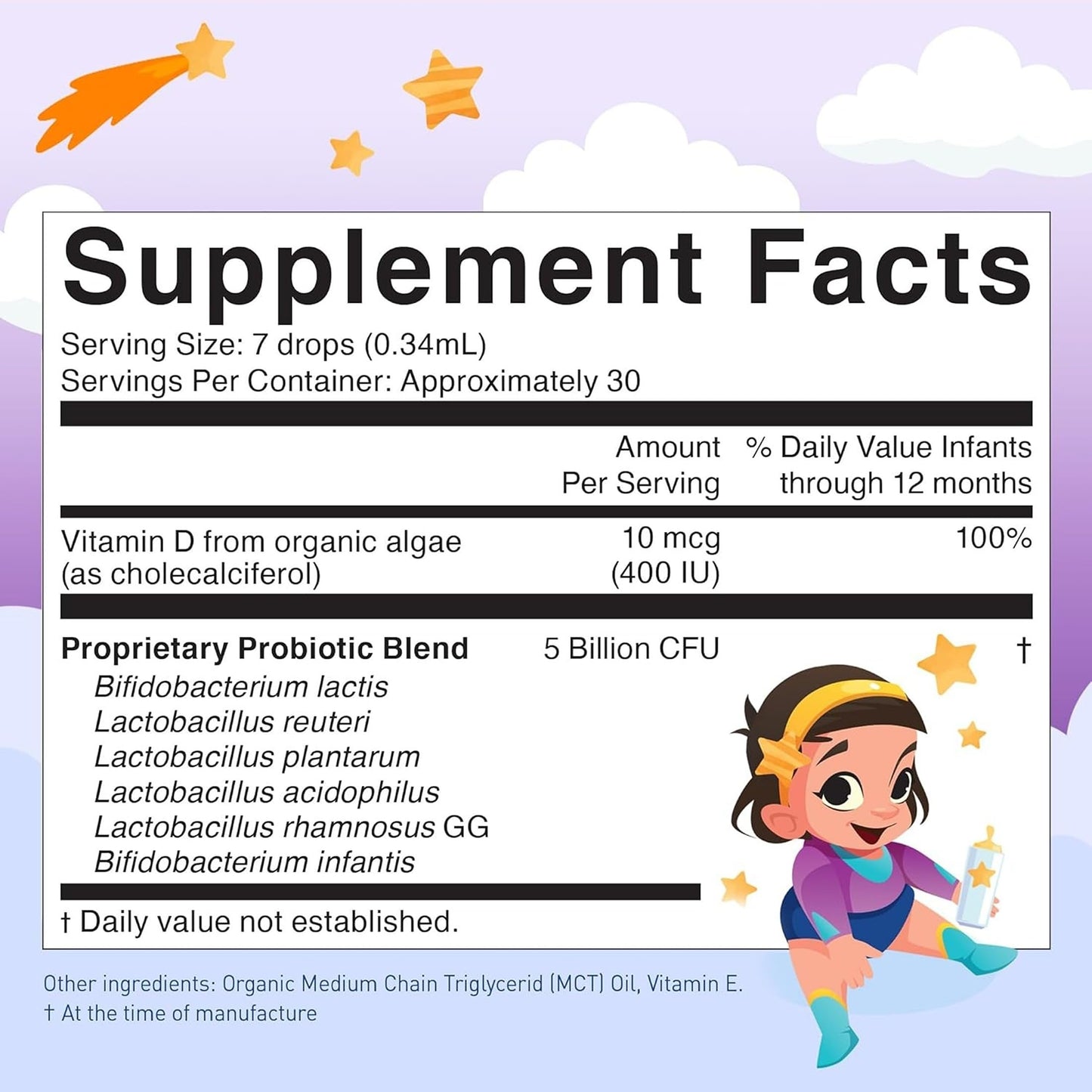 LOVEBUG Baby Probiotic Drops - Organic Probiotics for Immune Support and Baby Constipation & Colic Relief - Tasteless & Sugar-Free Liquid Drops for Newborns, Babies & Infants (0-12 Months) - 10ml
