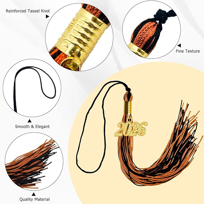 GraduationMall Single&Multiple Color Graduation Tassel with 2026 Year Charm 9"