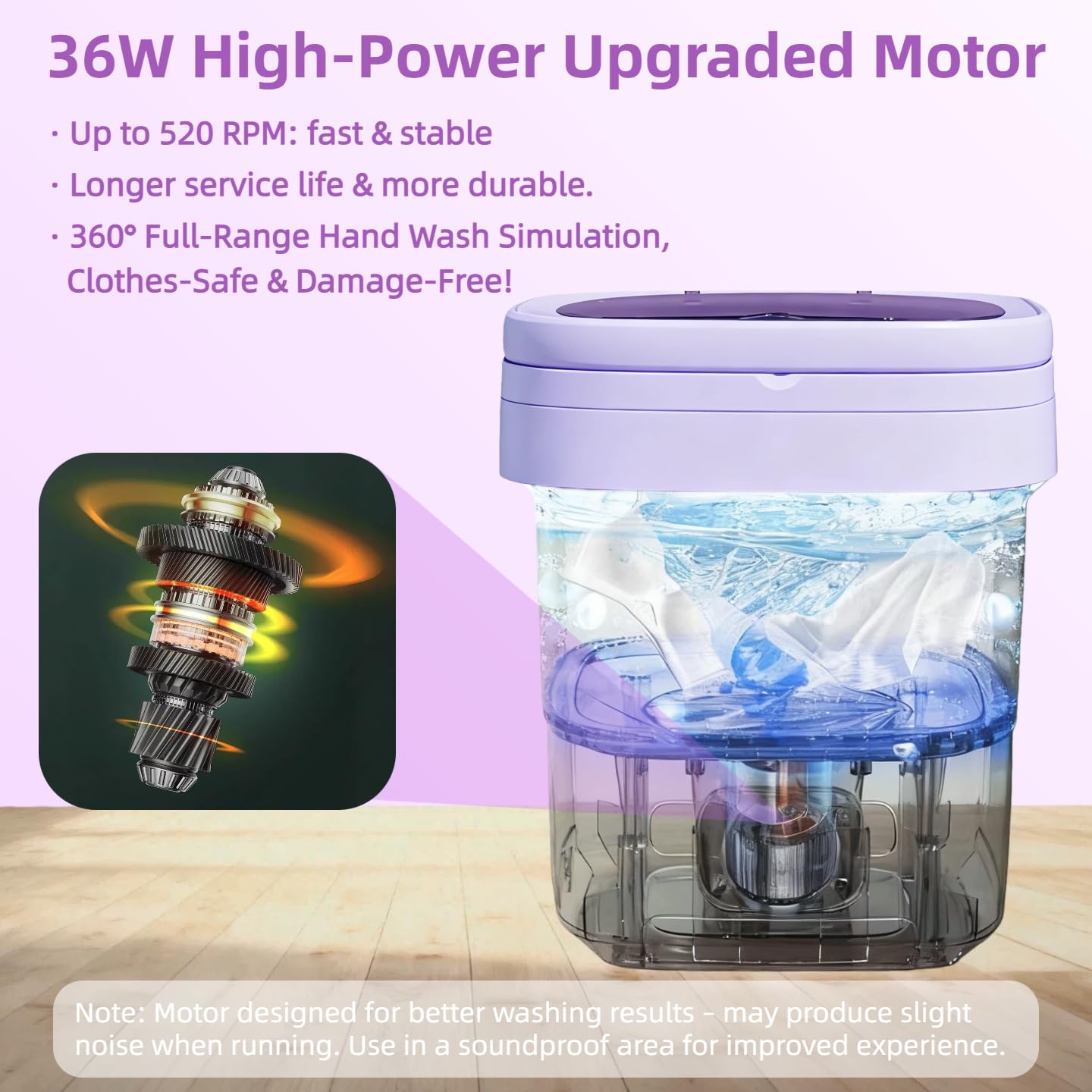 Portable Washing Machine,Mini Washer,16L Upgrade Mini Laundry Machine with Spin Basket,Deep Clean Baby Clothes,Underwear,Socks,Small Pet clothes; Ideal for RV, Dorm, Camping (Purple)