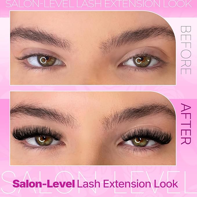 Yawamica Fluffy Lash Clusters 10-14mm Short Eyelash Clusters Thick 200D Volume Cluster Eyelash Extensions D Curl Wispy Individual Lashes DIY Lash Extension for Soft Glam and Daily Wear