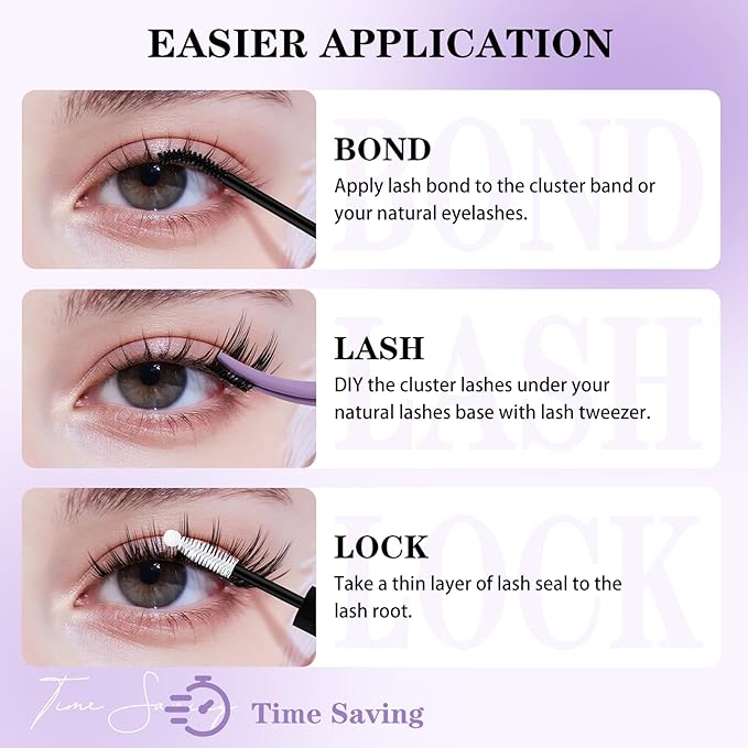 B&Q Wispy Lash Clusters Full B52,Eyelash Clusters 156PCS Comfortable band Cluster Eyelash Extensions,8-18mm Volume Individual Lashes Lightweight D Curl Lash Clusters Soft Eyelashes Natural Look(B52)