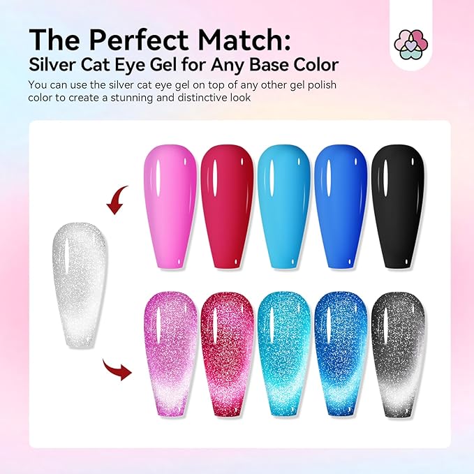 SAVILAND 12 Colors Crystal Cat Eye Gel Nail Polish Set: Glitter Shiny Dreamy Series with Double-head Magnetic Stick Reflective Disco 2025 Fall Gel Nail Polish Manicure DIY Nail Art Salon Home Gifts