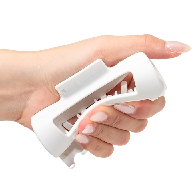 The Original Mello Hair Claw Clip Squishy Claw Clip Made in Korea Patent Pending 30021976 (White, Medium)