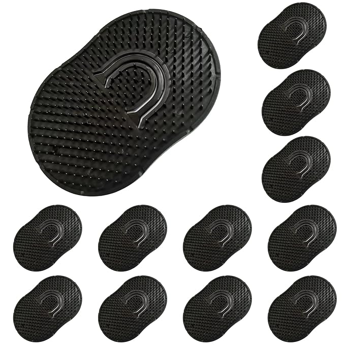 Soft 'N Style 12 Packs Pocket Palm Combs, Shampoo Comb, Massager Hair Brush Comb, Scalp Massager Brush Comb, Wave Brush, Palm Hair Brush (Black)