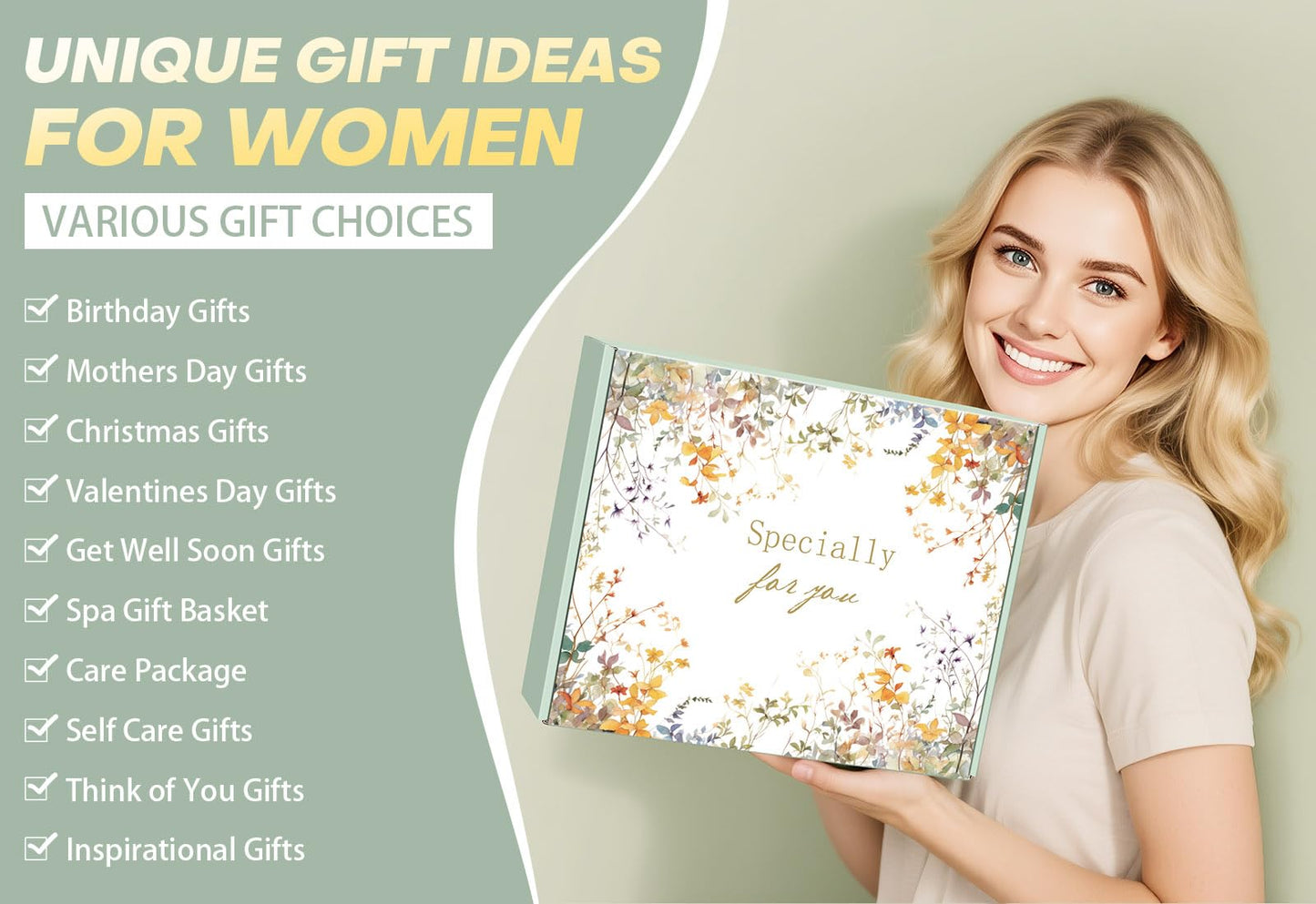 Self Care Gifts for Women Spa Gift Basket Birthday Gifts for Women , Get Well Soon Sympathy Gift Baskets Thinking of You Relaxation Stress Relief Care Package, Christmas Gifts for Mom Grandma Friends
