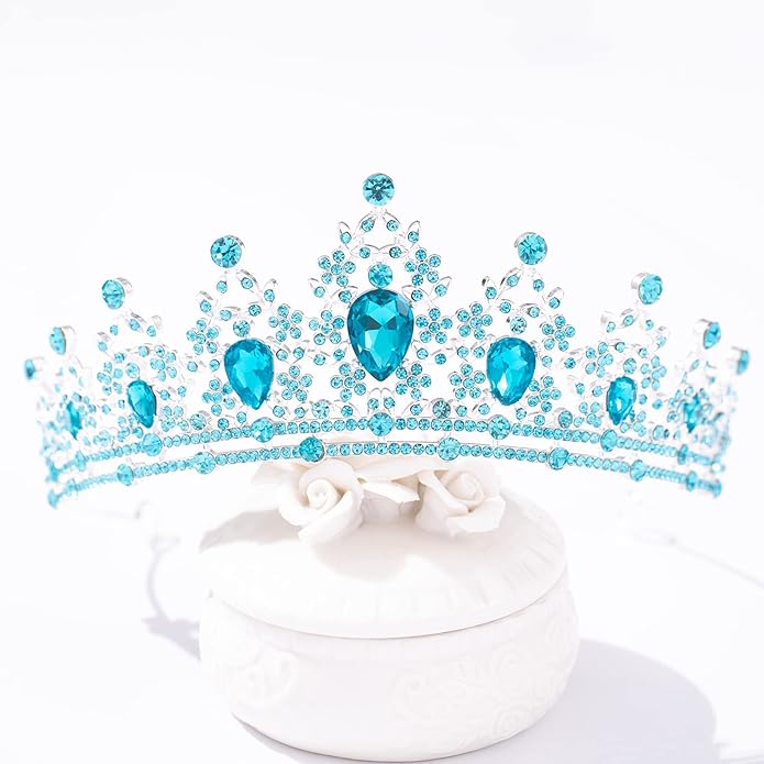 FORSEVEN Crystal Tiaras for Women, Wedding Tiaras and Crowns for Women Tiaras for Birthday Party Princess Crown Hair Accessories Bride Rhinestone Christmas Decorations Headband