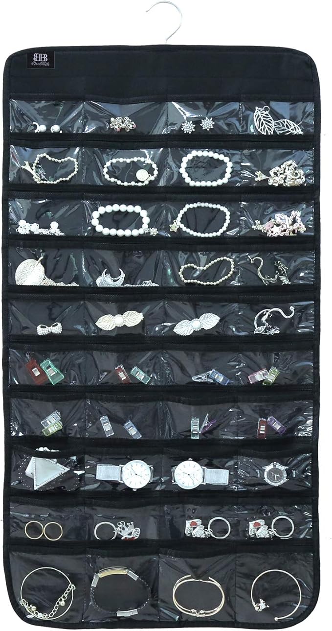 BB Brotrade Hanging Jewelry Organizer,Accessories Organizer,80 Pocket Organizer for Holding Jewelries